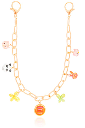 Colar de Bolsa Elos Pingentes Bichinhos Banho Dourado