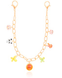 Colar de Bolsa Elos Pingentes Bichinhos Banho Dourado