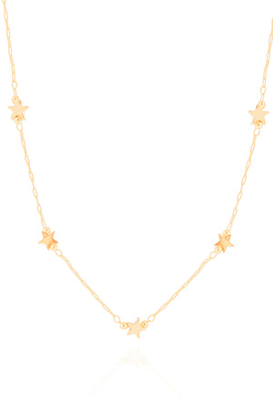 Choker Elos Mini Estrelas Banhado a Ouro 18K