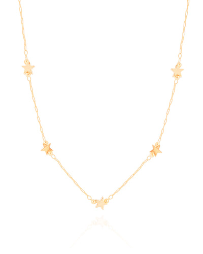 Choker Elos Mini Estrelas Banhado a Ouro 18K