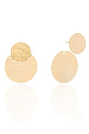 Ear Jacket Redondo Detalhes Banhado a Ouro 18K