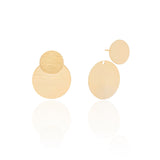 Ear Jacket Redondo Detalhes Banhado a Ouro 18K