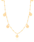 Choker Bolinhas e Medalhas Lisas Banhado a Ouro 18K