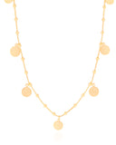 Choker Bolinhas e Medalhas Lisas Banhado a Ouro 18K