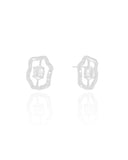 Brinco Orgânico Ponto de Luz Oval Cristal Ródio Branco