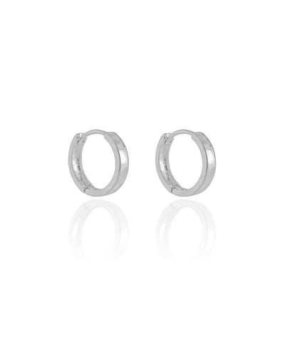 Brinco Argola Click Lisa 1,6 cm Ródio Branco