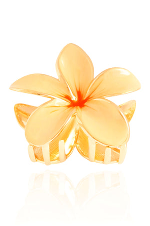 Presilha Flor Bege Com Laranja Branho Dourado