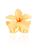 Presilha Flor Bege Com Laranja Branho Dourado