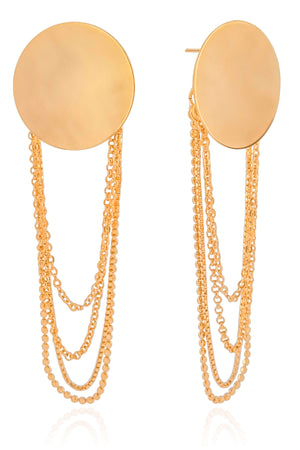 Brinco Redondo Franjas Banhado a Ouro 18K