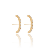 Ear Hook Filete Cravejado Cristal Banhado a Ouro 18K
