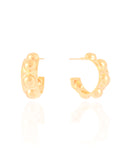 Brinco Argola Reta Bolas Lisas 3.0 cm Banhado a Ouro 18K