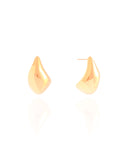 Brinco Gota Orgânica Lisa Banhado a Ouro 18K