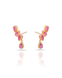 Ear Cuff Rubi Cravejado Cristal com Gota Pendente
