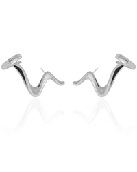 Ear Cuff Zig Zag Liso 3.2 cm Ródio Branco