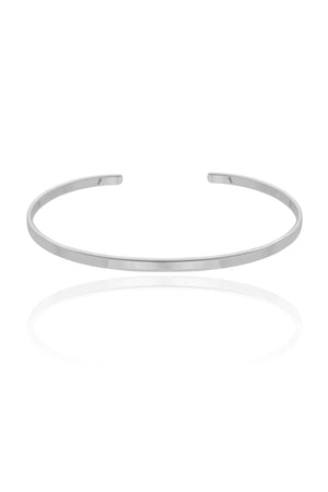 Bracelete Liso Ródio Branco