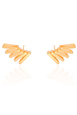 Ear Cuff Retângulos Vazados 2.0 cm Banhado a Ouro 18K