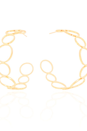 Brinco Argola Círculos 5.2 cm Banhado a Ouro 18K