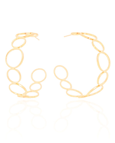 Brinco Argola Círculos 5,2 cm Banhado a Ouro 18K