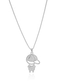 Gargantilha Filho Menino Cravejado Cristal Ródio Branco