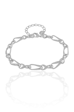 Pulseira Elos Torcidos 4 mm Ródio Branco