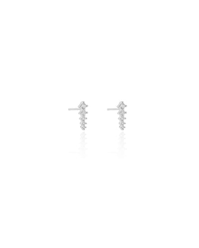 Brinco Pontos de Luz Cristal 10x3 mm Ródio Branco