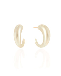 Brinco Argola Lua Pérola 2.7 cm Banhado a Ouro 18K