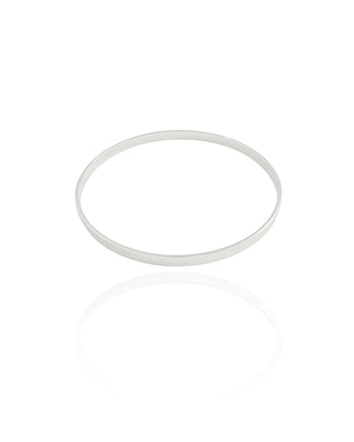 Bracelete Liso Flat Fechado 4 mm Banhado a Ouro 18K
