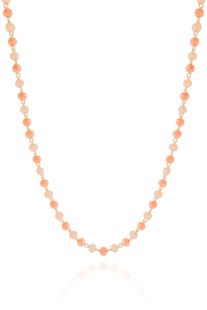 Choker Bolinhas Pêssego e Salmão 3 mm Banhado a Ouro 18K