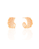 Brinco Argola Detalhado Cravejado Cristal 2.2 cm Banhado a Ouro 18K