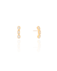 Ear Hook Geométrico Cristal Banhado a Ouro 18K