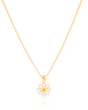 Gargantilha Infantil Flor Margarida 1.2 cm Banhado a Ouro 18K - 35 cm
