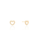 Brinco Coração Cravejado Cristal Banhado a Ouro 18K
