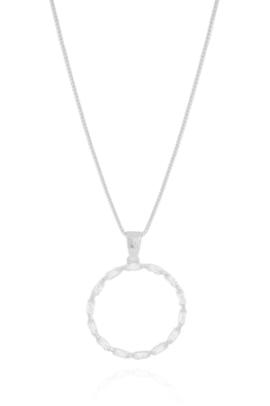 Gargantilha Veneziana Círculo Baguetes Cristal Ródio Branco - 45 cm