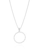 Gargantilha Veneziana Círculo Baguetes Cristal Ródio Branco - 45 cm