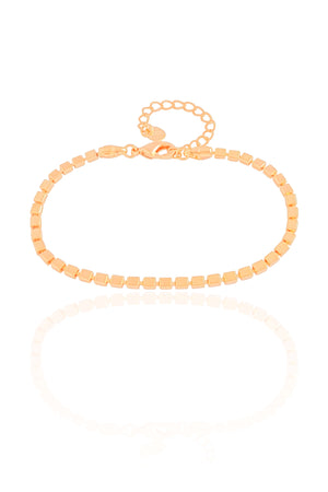 Pulseira Malha Quadrada 3 mm Banhado a Ouro 18K