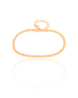 Pulseira Malha Quadrada 3 mm Banhado a Ouro 18K