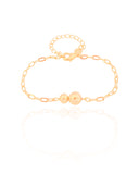 Pulseira Elos Bolas Lisas Banhado a Ouro 18K