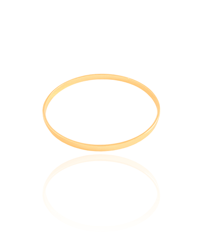 Bracelete Liso Flat Fechado 4 mm Banhado a Ouro 18K