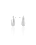 Brinco Gota Abaulada Lisa 2.1 cm Ródio Branco