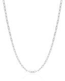 Gargantilha Elos Ovais 3 mm Ródio Branco - 45 cm