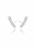 Brinco Ear Cuff Carre Quadrado Cristal com Tarraxa Virgula