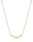 Gargantilha Longa Veneziana Pingente Ondulado Banhado a Ouro 18K