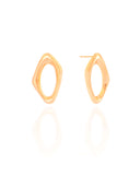 Brinco Orgânico Vazado 2.5 cm Banhado a Ouro 18K