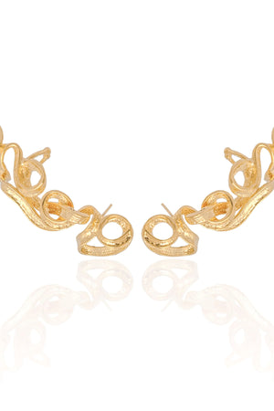 Ear Cuff Entrelaçado Banhado a Ouro 18K