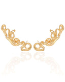 Ear Cuff Entrelaçado Banhado a Ouro 18K