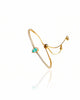 Pulseira Tennis Riviera Cristal Ajustável com Pingente Gota Turmalina Cravejada Cristal