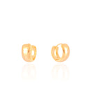 Brinco Argola Click Abaulada Lisa 1.7 cm Banhado a Ouro 18K