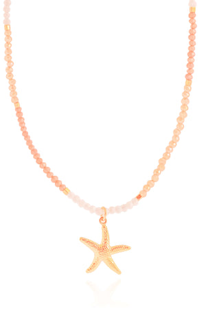 Choker Cristais Coloridos Estrela do Mar Banhada a Ouro 18K