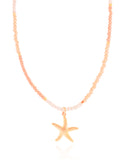 Choker Cristais Coloridos Estrela do Mar Banhada a Ouro 18K
