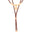Gargantilha Dupla Fio Coreano Gravata Pingente Barroco Banhado a Ouro 18K - 31 cm
